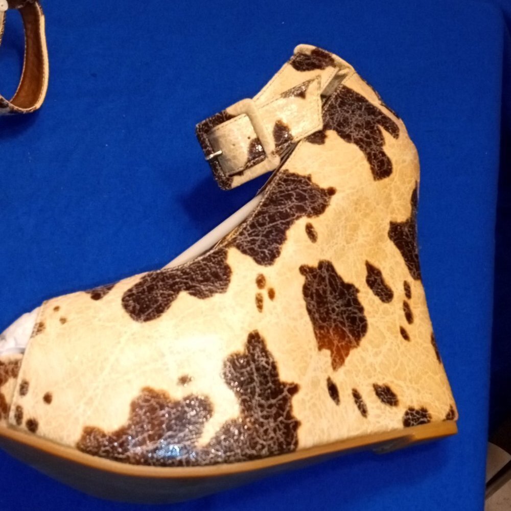 ESPADRILLE WHEN THE COWS COME OUT WEDGE SANDAL ( BRAND NEW !!!! ) VERY RARE ! - Picture 3 of 3